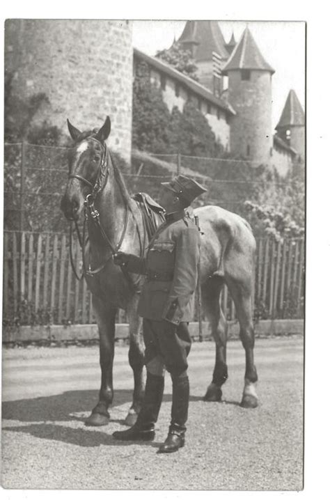 Milit R Offizier Mit Pferd Evt Schloss Murten Foto Ak Kaufen