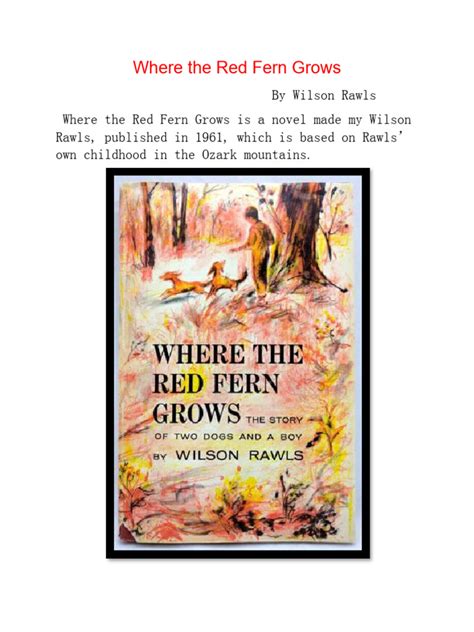 livre gratuit en ligne Where the Red Fern Grows - Observer