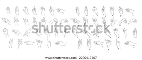 Hand Sign Language Alphabet Collection Vector Stock Vector Royalty