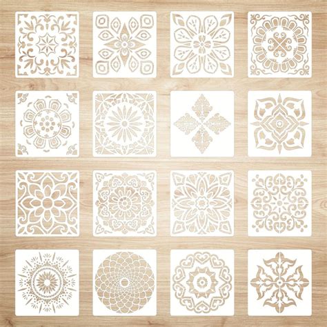 GORGECRAFT 12Pcs Mandala Dotting Stencils Mandala Rock Painting