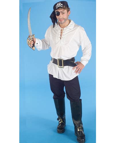 Swashbuckler White Pirate Shirt Adult Costume Screamers Costumes