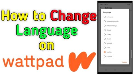 How To Change Wattpad Language Youtube