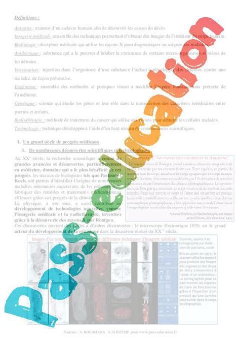 Les grandes innovations scientifiques et technologiques au XXe siècle