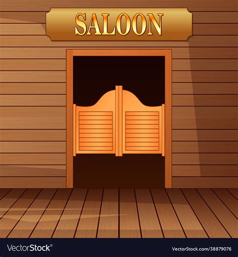 Saloon In Wild West With A Swinging Doors Vector Image