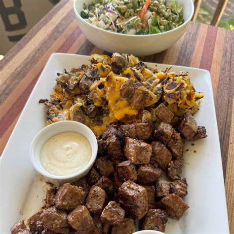 Garlic Butter Steak Bites And Smashed Potatoes Cooking In The Midwest