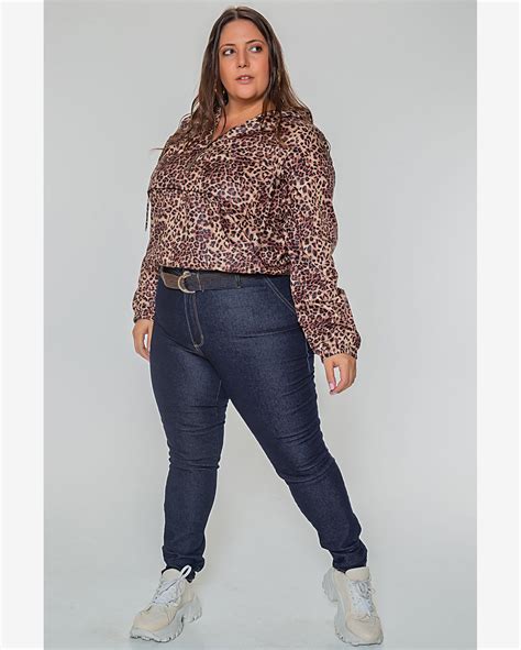 Riachuelo Calça skinny jeans cinto plus size jeans blue