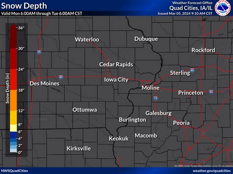 Tuesday Observed Snow Depth