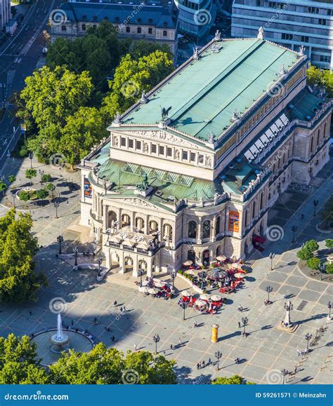 Aerial View The Alte Oper Old Opera House In Frankfurt Editorial