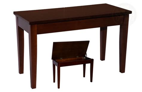 Piano Bench Wooden Top Satin Finish In Mahagany Or Walnut Color