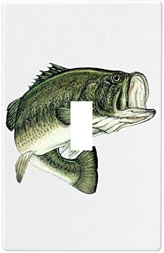 Fish And Crossed Fishing Rods Plastic Wall Decor Toggle Light Switch