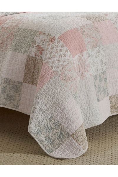 Laura Ashley Celina Patchwork Pastel Pink King Quilt Set Modesens