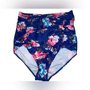 COCOSHIP Swim Cocoship Retro 5s Black Pink Blue Floral Halter High Waist Bikini Set Halter