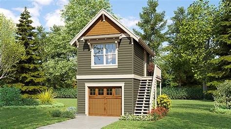 Garage plans craftsman style one car two story garage with apartment ...