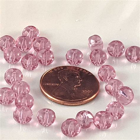 Faceted Fire Polished 4x6mm Gem Donut Rondell Beads 25 Pkg Etsy