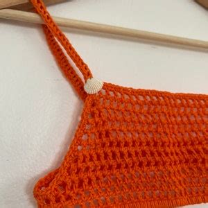 Mesh Crochet Bikini Set With Seashells Etsy