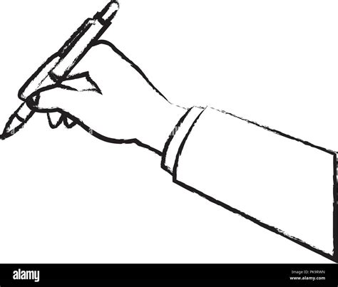 Business Hand Holding Pen Sketch Stock Vector Image And Art Alamy