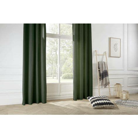 Rideau Panama vert kaki 140x260cm Atmosphera créateur d intérieur