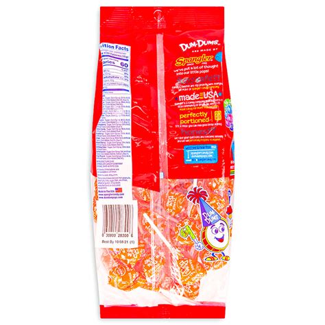 Dum Dums Color Party Orange Lollipops Bulk Candy