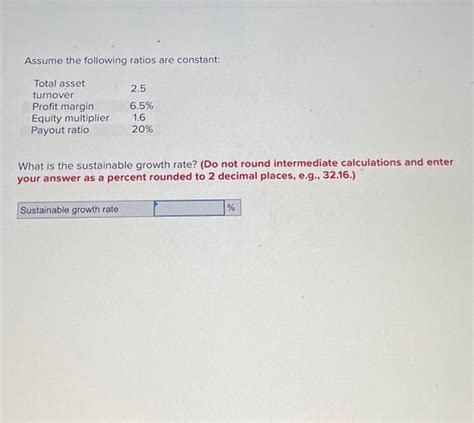 Solved Assume The Following Ratios Are Constant Total Asset Chegg