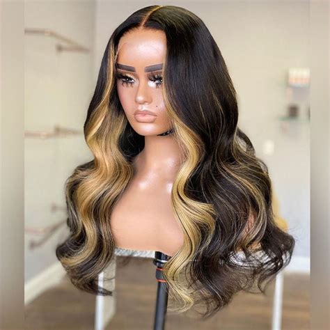 Beeos 13x4 Skinlike Real Hd Lace Full Frontal Wig Highlight Body Wave Bl013 18inches 150 In