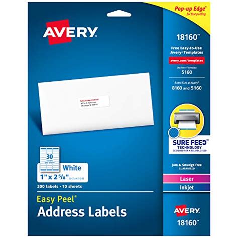 Avery 2 Inch Round Labels for Laser & Inkjet Printers 22877 300 Labels ...