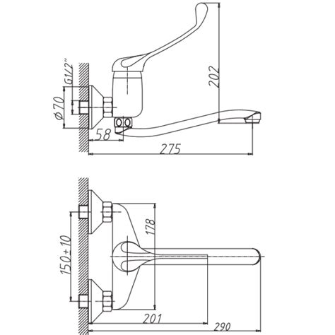 Настенный смеситель локтевой Haiba HB54 HB4654