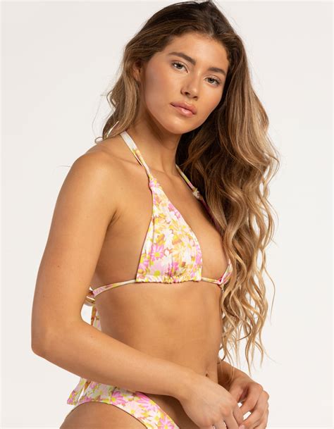 HURLEY Beach Bloom Reversible Knot Triangle Bikini Top MULTI Tillys