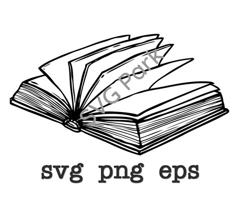 Open Book Svg For Cricut Png Eps Vector Silhouette Cameo Etsy