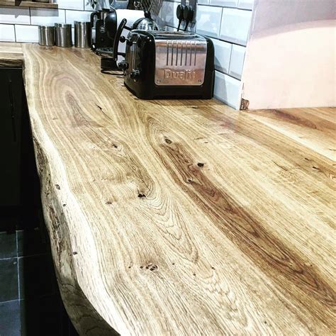 Earthy Oak Worktops With Live Edges Natural Rustic Features Enhanced