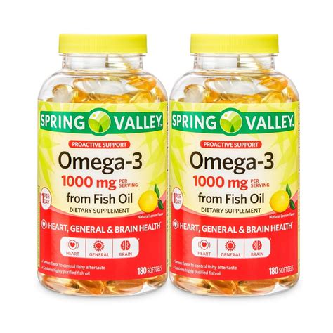 Spring Valley Omega 3 Natural Lemon Flavor Dietary Supplement Twin Pack