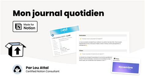 Le journal Notion pour une vie plus organisée en 2024 nouveau modèle