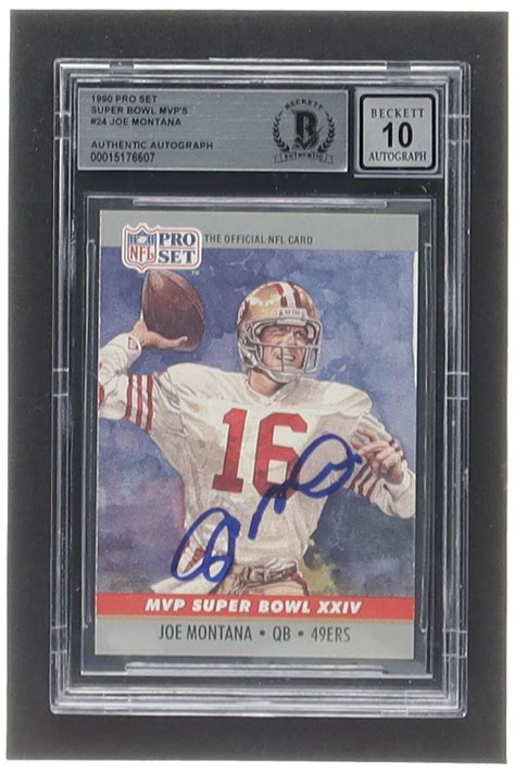 Joe Montana Signed Pro Set Super Bowl Mvp S Bgs Autograph