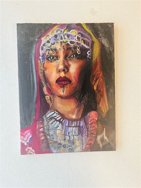 Saharan Desert Woman, Tuareg Tattoos Oil Painting - Etsy