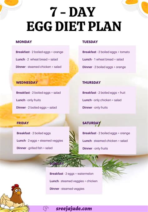 Printable Egg Diet Meal Plan