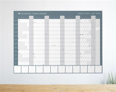 Academic Wall Planner A1 Folded August 2023 July 2024 Etsy Uk