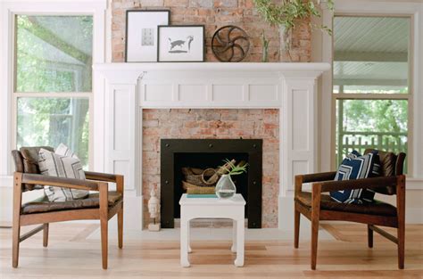 Red Brick Fireplace With White Mantle Mriya Net