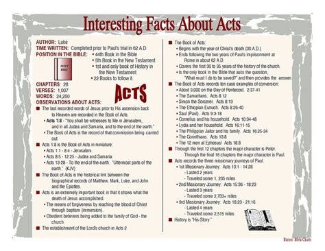 Interesting Facts about Acts | Bible study books, Bible study scripture ...