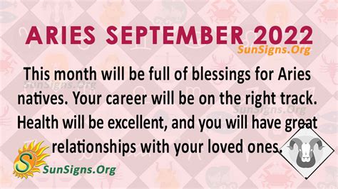 Aries September Monthly Horoscope Predictions Sunsigns Org