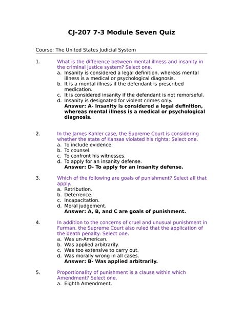 CJ 207 7 3 Quiz Quiz For All Of Module 7 CJ 207 7 3 Module Seven