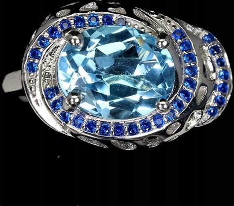 Pierścionek 925 srebrny Sky Blue Topaz r 14 5 Ceny i opinie Ceneo pl