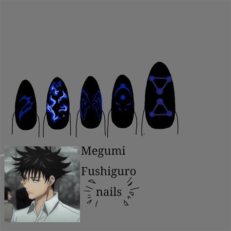 Nails Idea Jujutsu Kaisen Anime Nails Art Deco Nails Fake Nails Designs