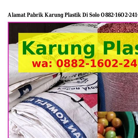 Alamat Pabrik Karung Plastik Di Solo 1 Pdf DocDroid