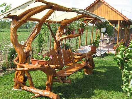 Красивые садовые качели: 60 фото