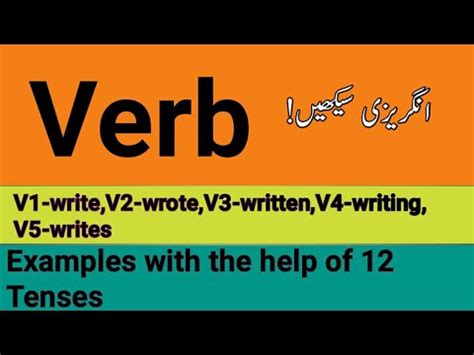 V1 Write V2 Wrote V3 Written V4 Writing Forms Meaning And Examples Of