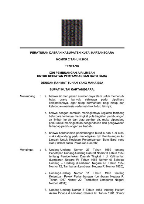 PDF Perda Nomor 2 Tahun 2006 Tentang Izin Pembuangan Air Limbah