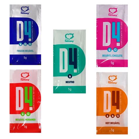 Sachê Lubrificante D4 5ml sabor esfria esquenta Sexy Fantasy Sex Distribuidora