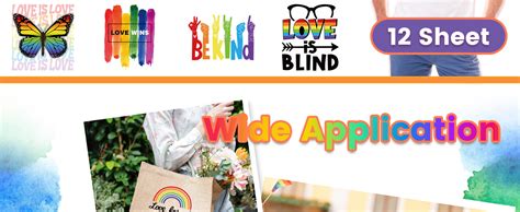 Amazon Whaline 12 Sheet Gay Pride Day Heat Transfer Vinyl Stickers LGBT Pride Iron On Vinyl