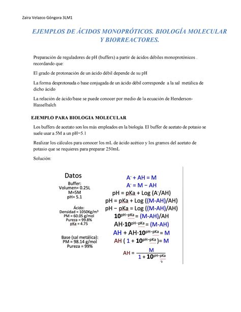 Ejemplos De Cidos Monoprot Nicos Biolog A Molecular Y