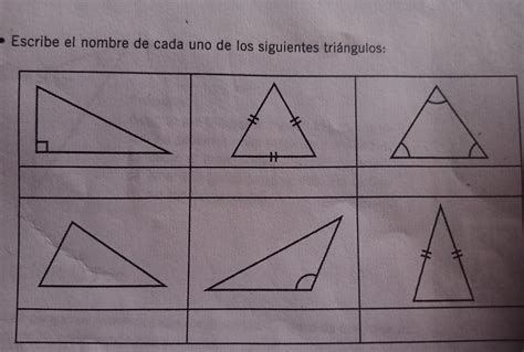 Escribe El Nombre De Cada Uno De Los Siguientes Tri Ngulos Brainly Lat