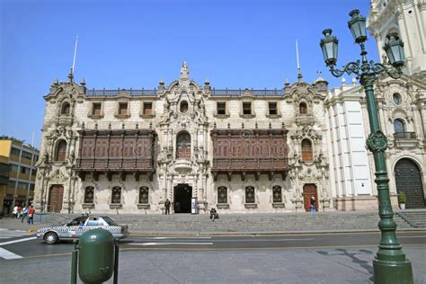 The Archbishop S Palace Of Lima On Plaza Mayor Square Of Lima Peru